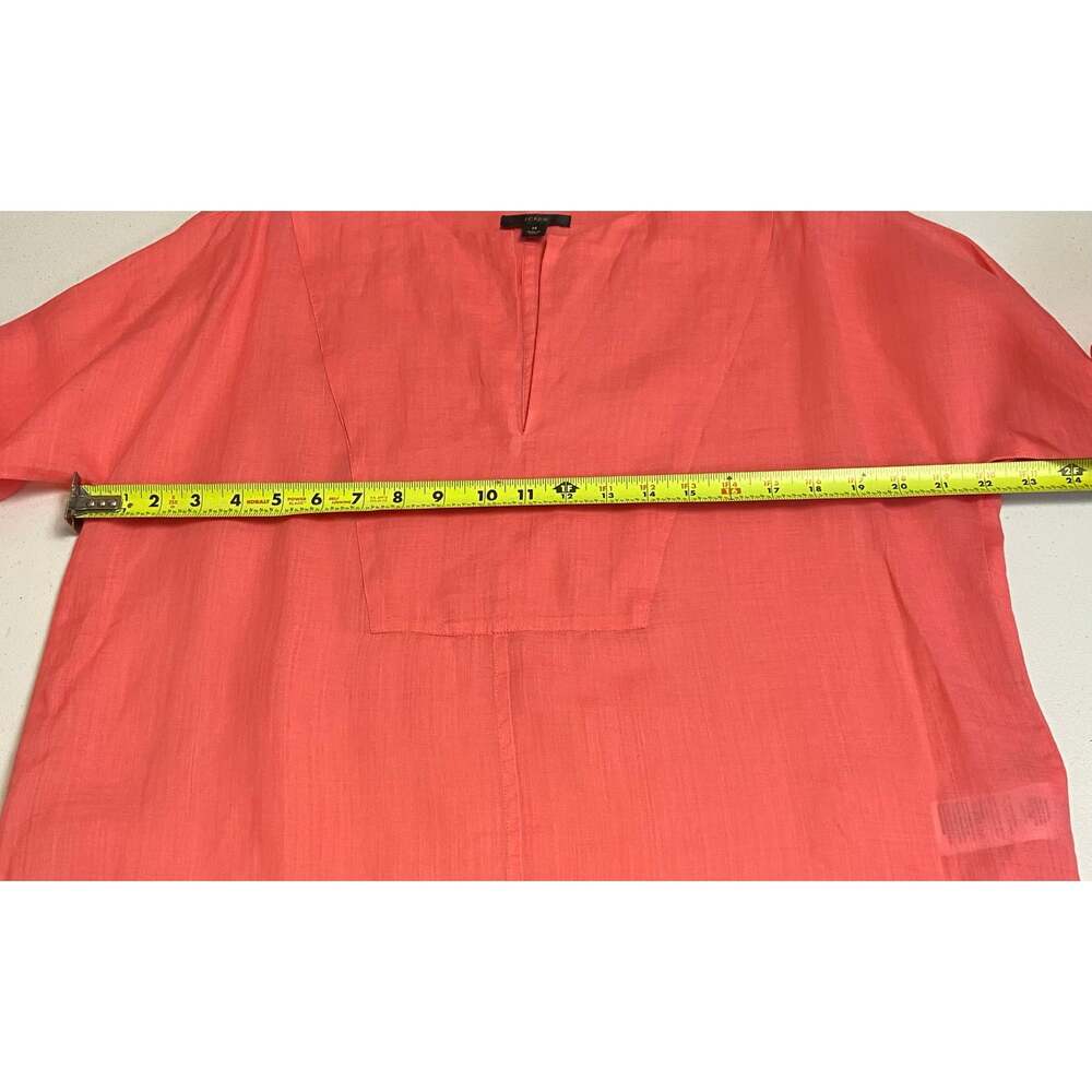 J. Crew Women’s Pretty in Pink 100% Ramie Lightweight Popover Top Size Medium - Picture 8 of 9